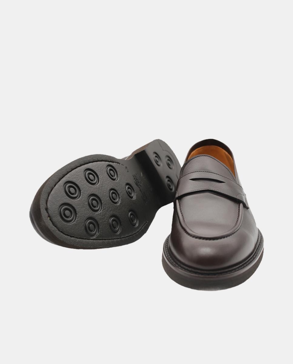 Mocassins em Pele com Fita Castanho-escuro-4
