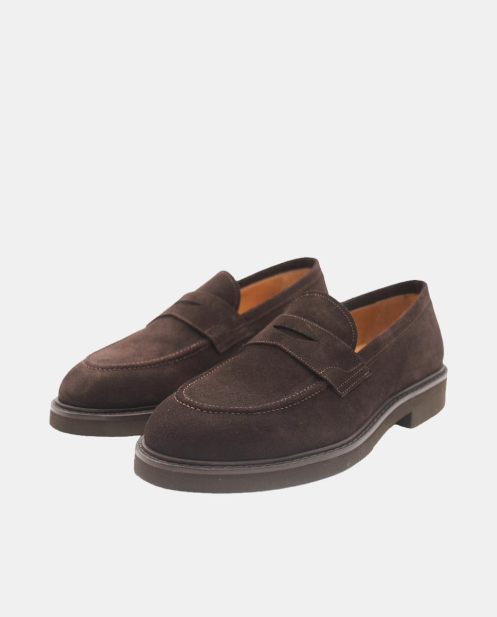 Mocassins em Pele com Fita Castanho-escuro-2