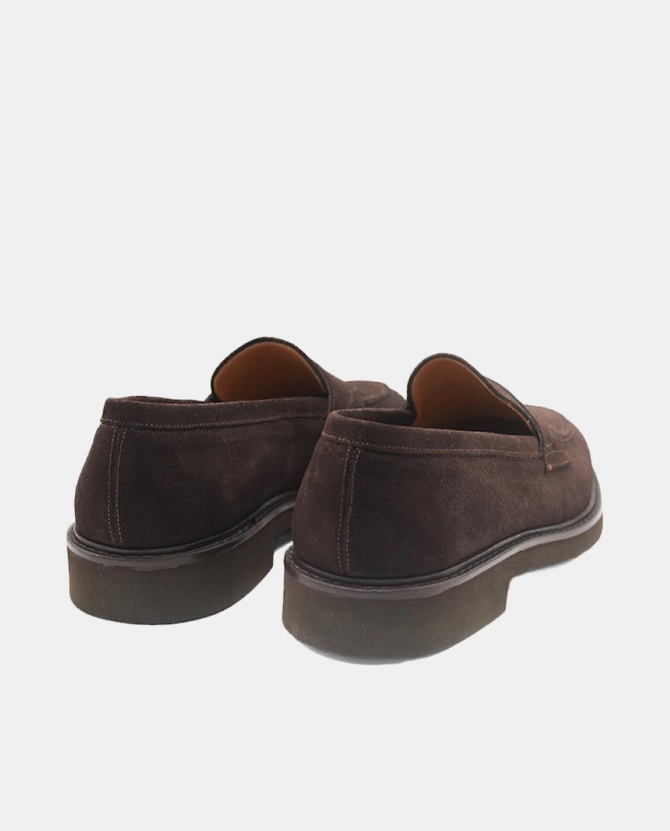 Mocassins em Pele com Fita Castanho-escuro-3