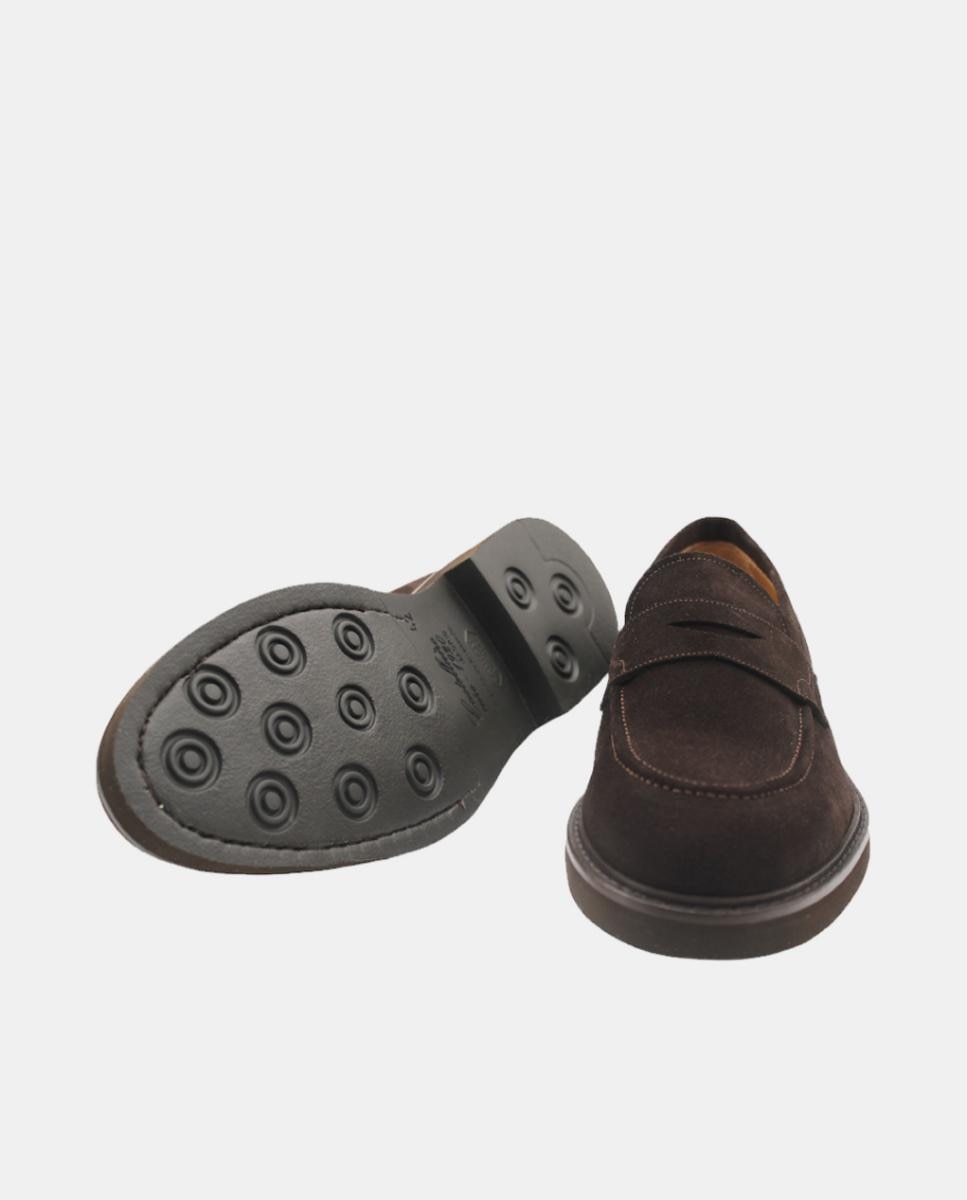 Mocassins em Pele com Fita Castanho-escuro-4