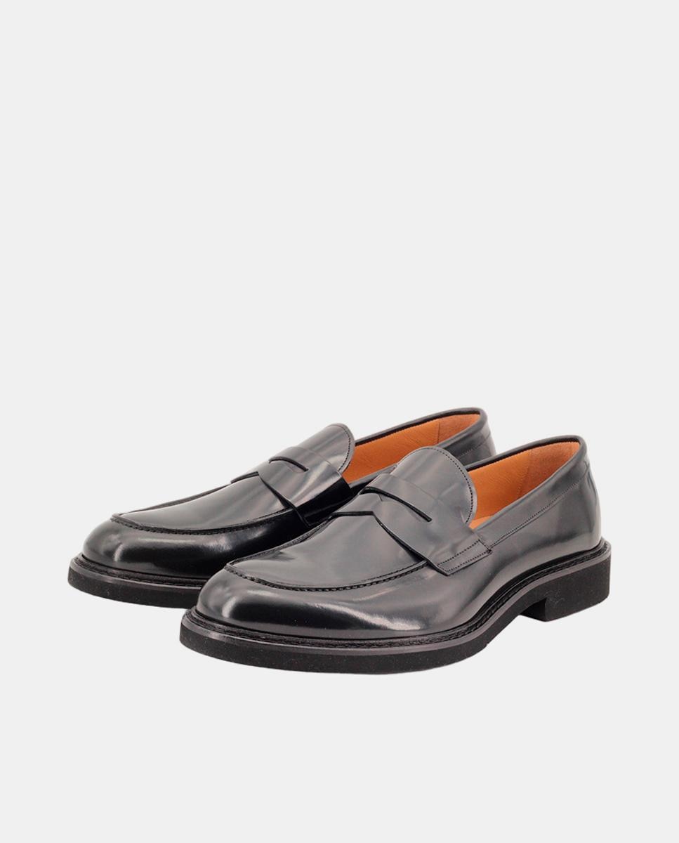 Mocassins em Pele com Fita Preto-2