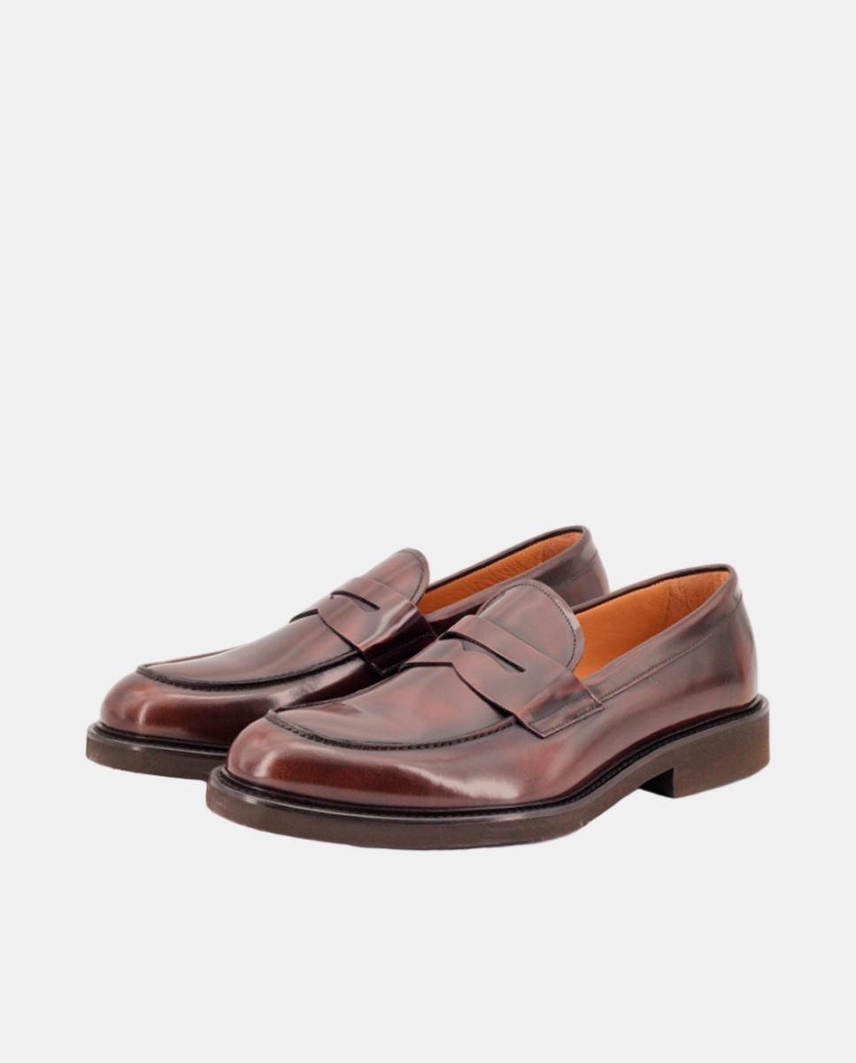 Mocassins em Pele com Fita Castanho-escuro-2
