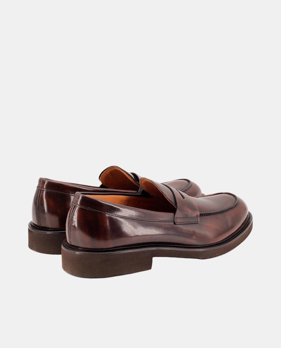 Mocassins em Pele com Fita Castanho-escuro-3