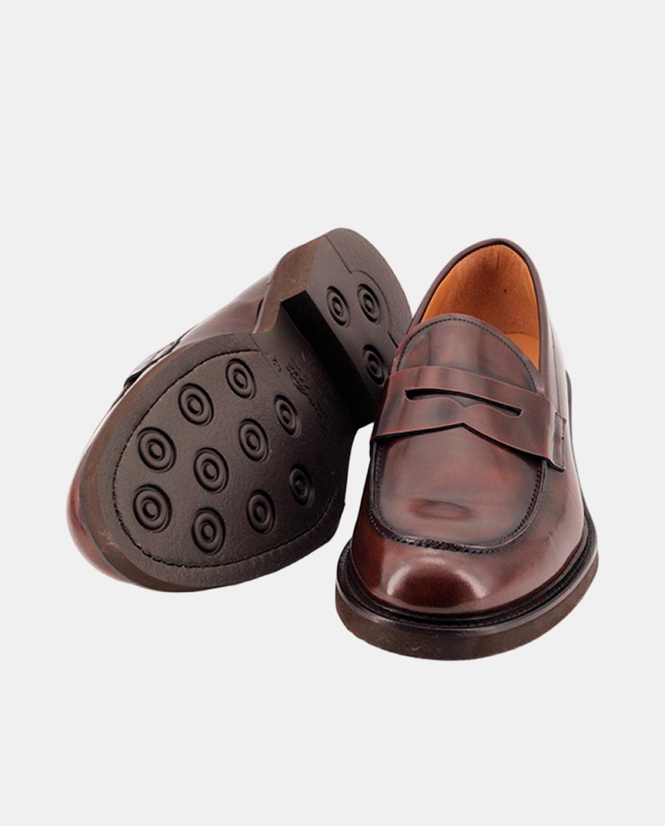 Mocassins em Pele com Fita Castanho-escuro-4