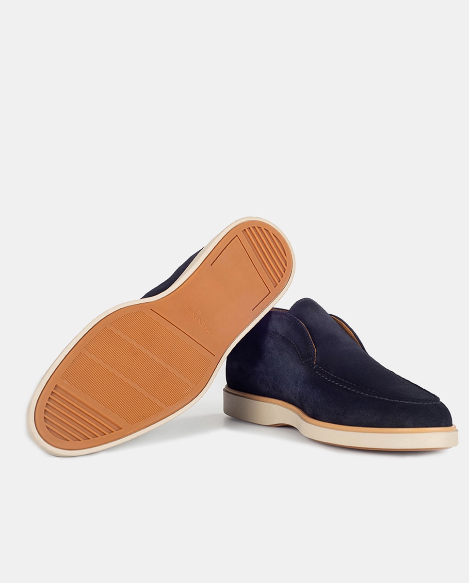 Botins com Sola de Borracha e em Croute Azul-marinho-4