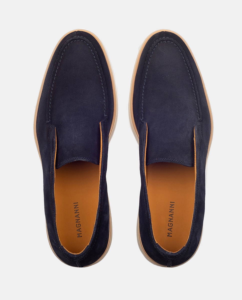 Botins com Sola de Borracha e em Croute Azul-marinho-5
