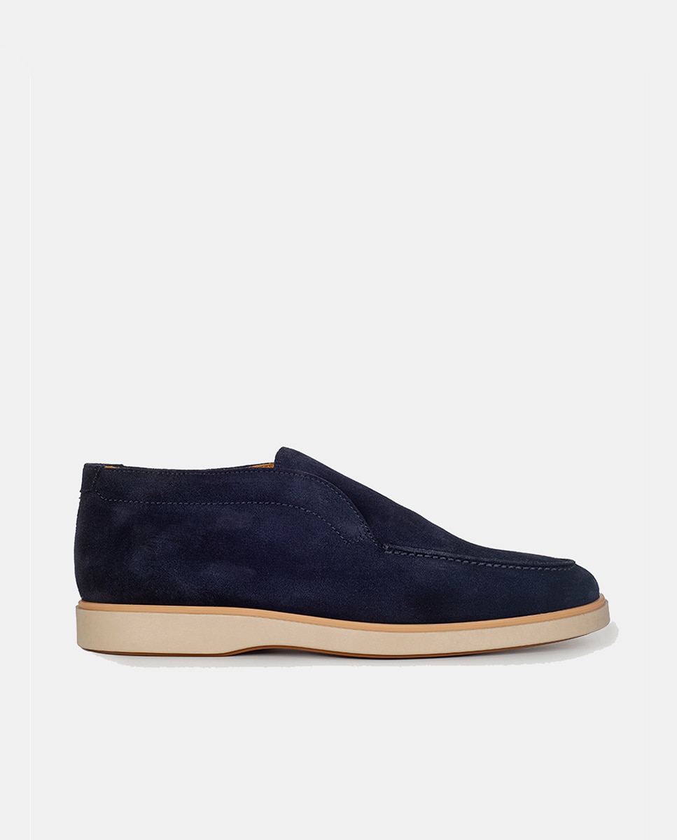 Botins com Sola de Borracha e em Croute Azul-marinho-7