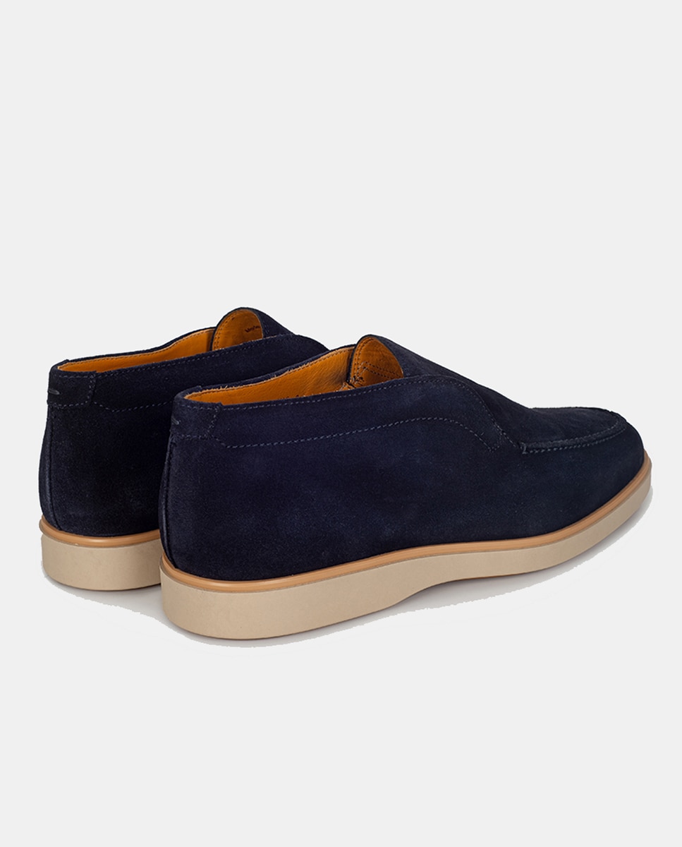 Botins com Sola de Borracha e em Croute Azul-marinho-8