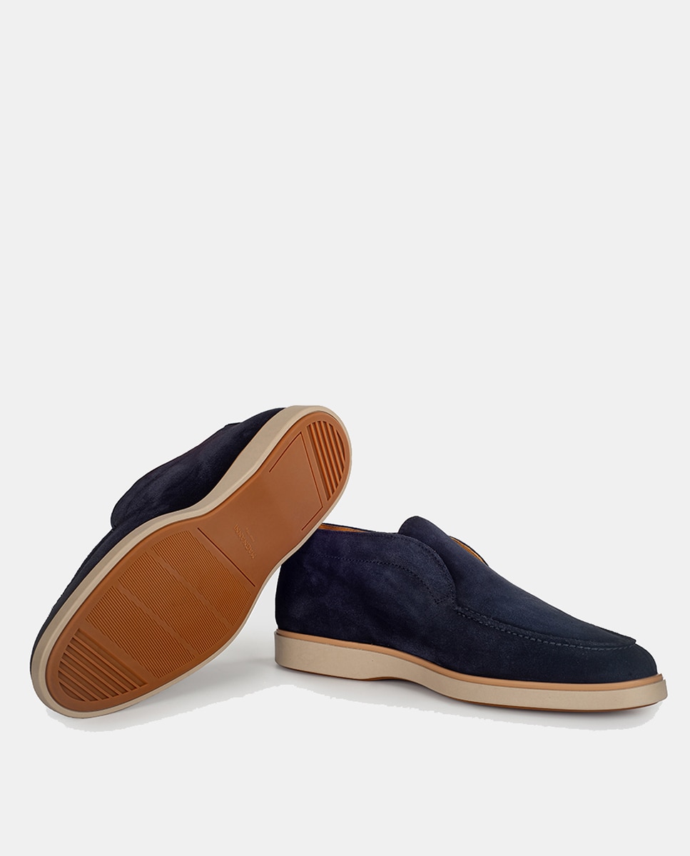 Botins com Sola de Borracha e em Croute Azul-marinho-10
