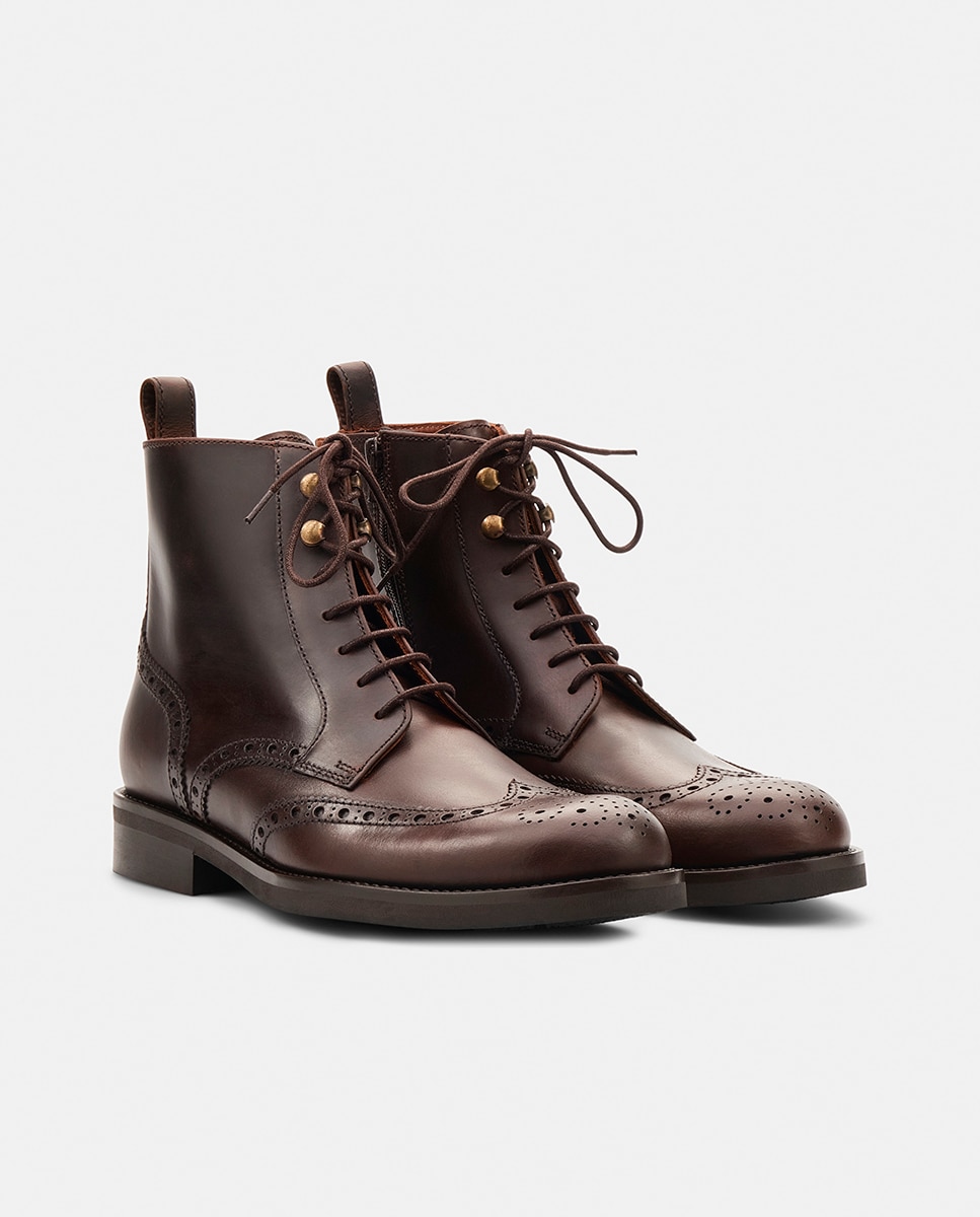 Botins em Pele PV Chelsea Castanho-5