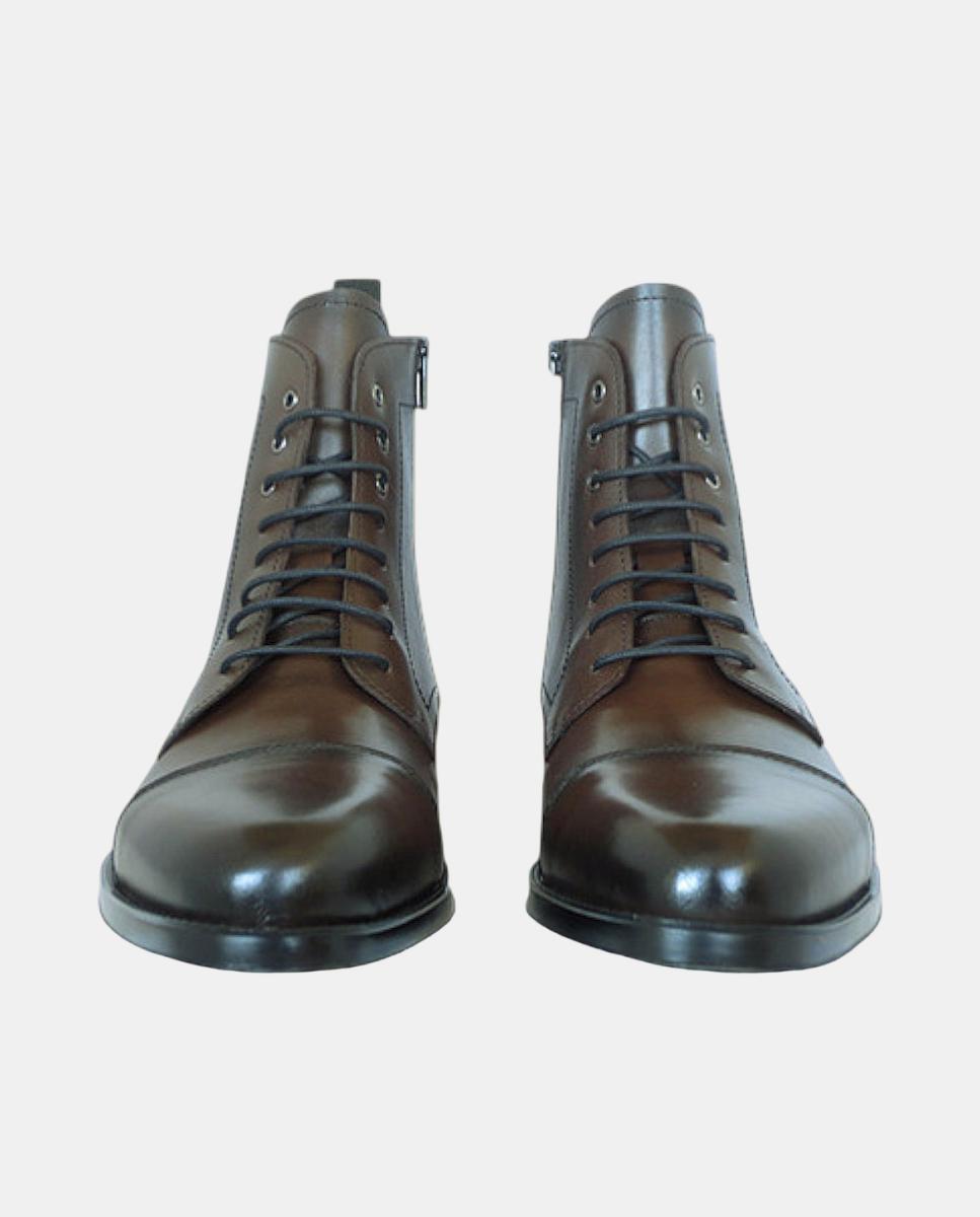 Botins com Biqueira em Pele Castanho-escuro-3