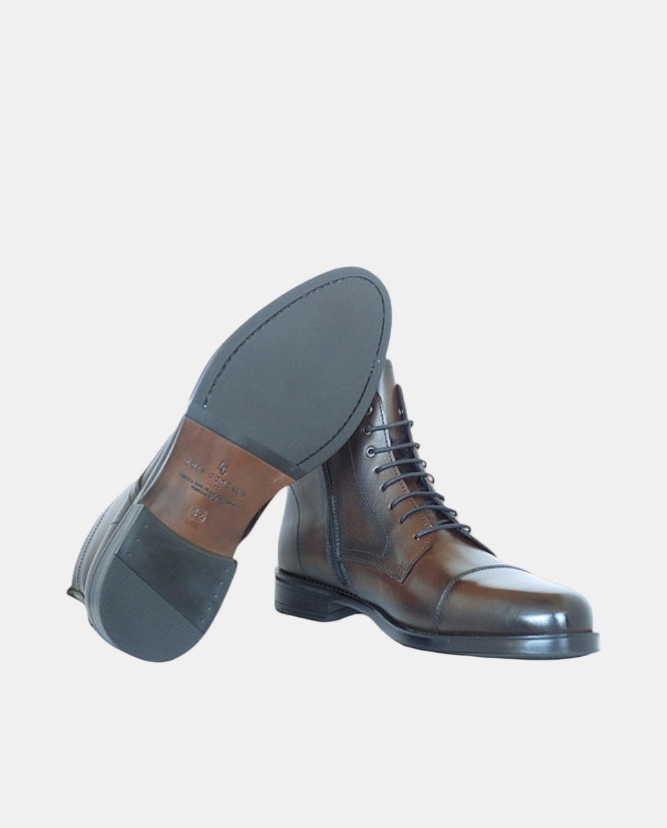 Botins com Biqueira em Pele Castanho-escuro-4