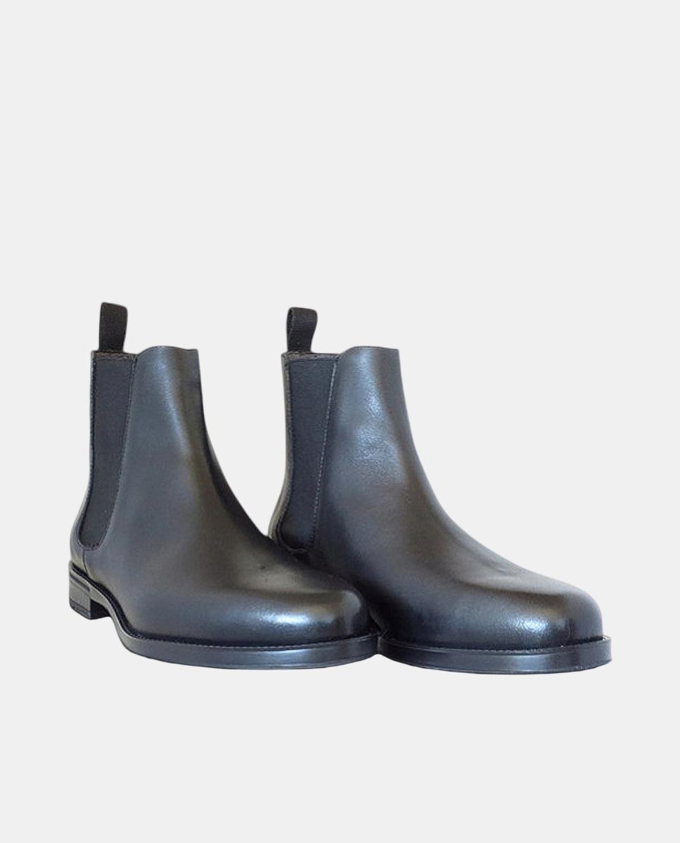 Botins Chelsea em Pele Preto-2