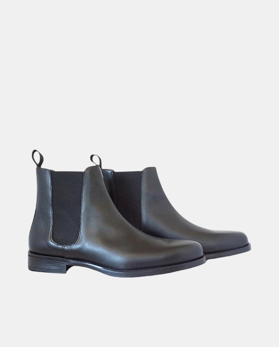 Botins Chelsea em Pele Preto-3