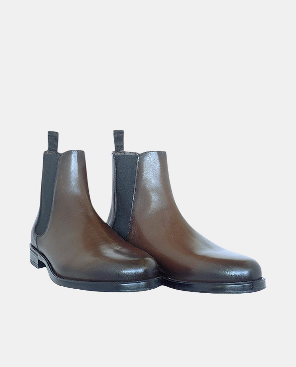 Botins Chelsea em Pele Castanho-escuro-2