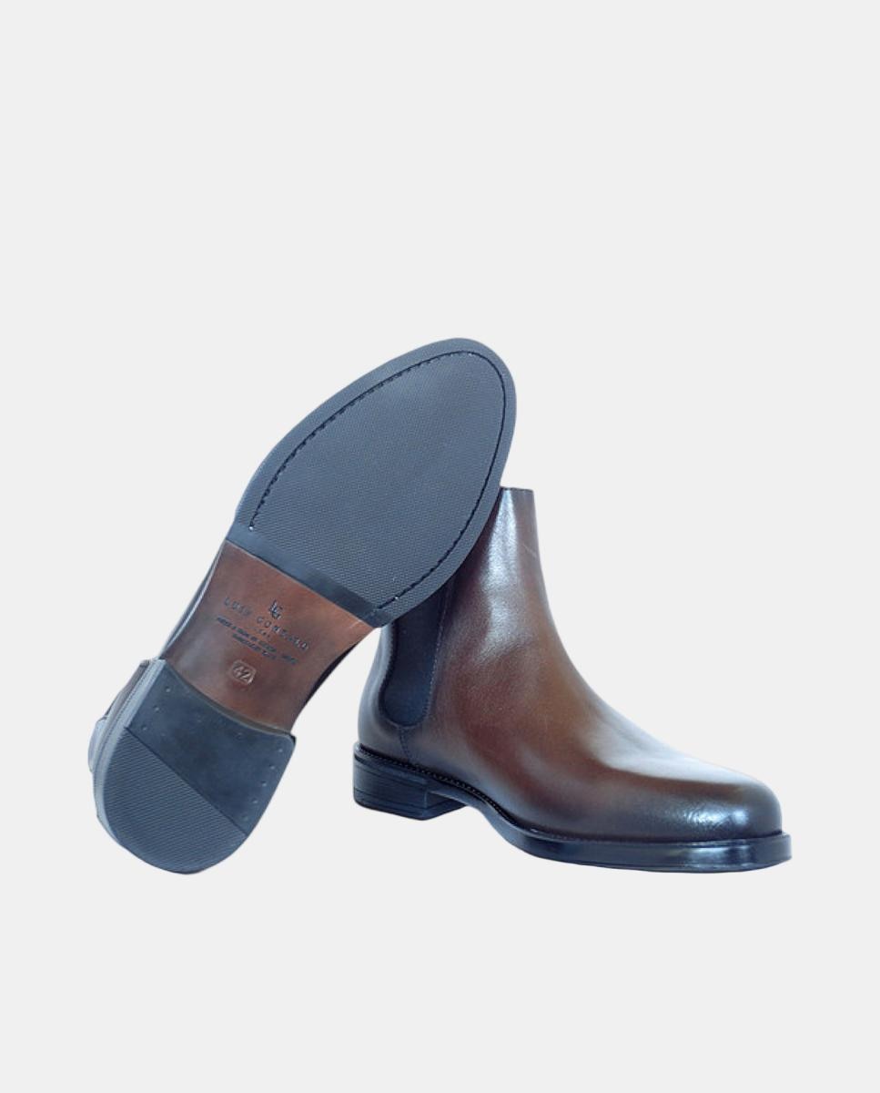 Botins Chelsea em Pele Castanho-escuro-4