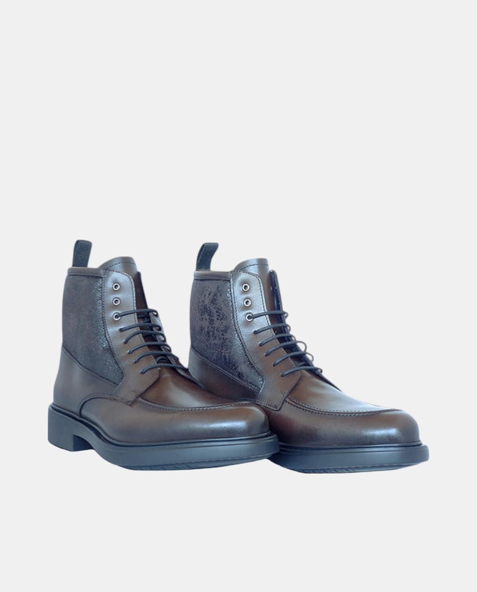 Botins com Biqueira em Pele Castanho-escuro-2