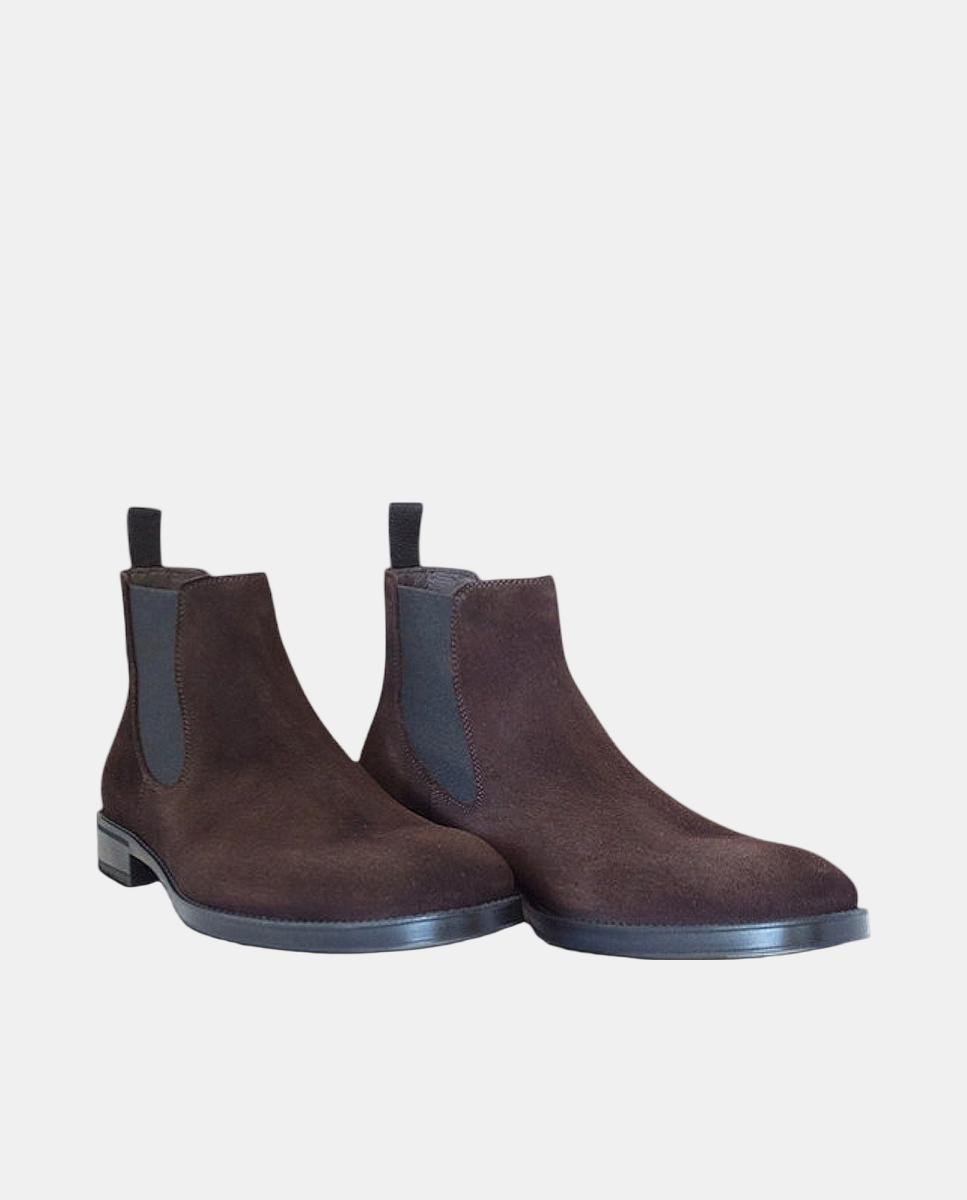 Botins Chelsea em Pele Castanho-escuro-2