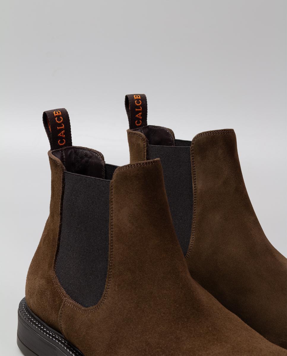 Botins chelsea pele homem piso borracha Castanho-6
