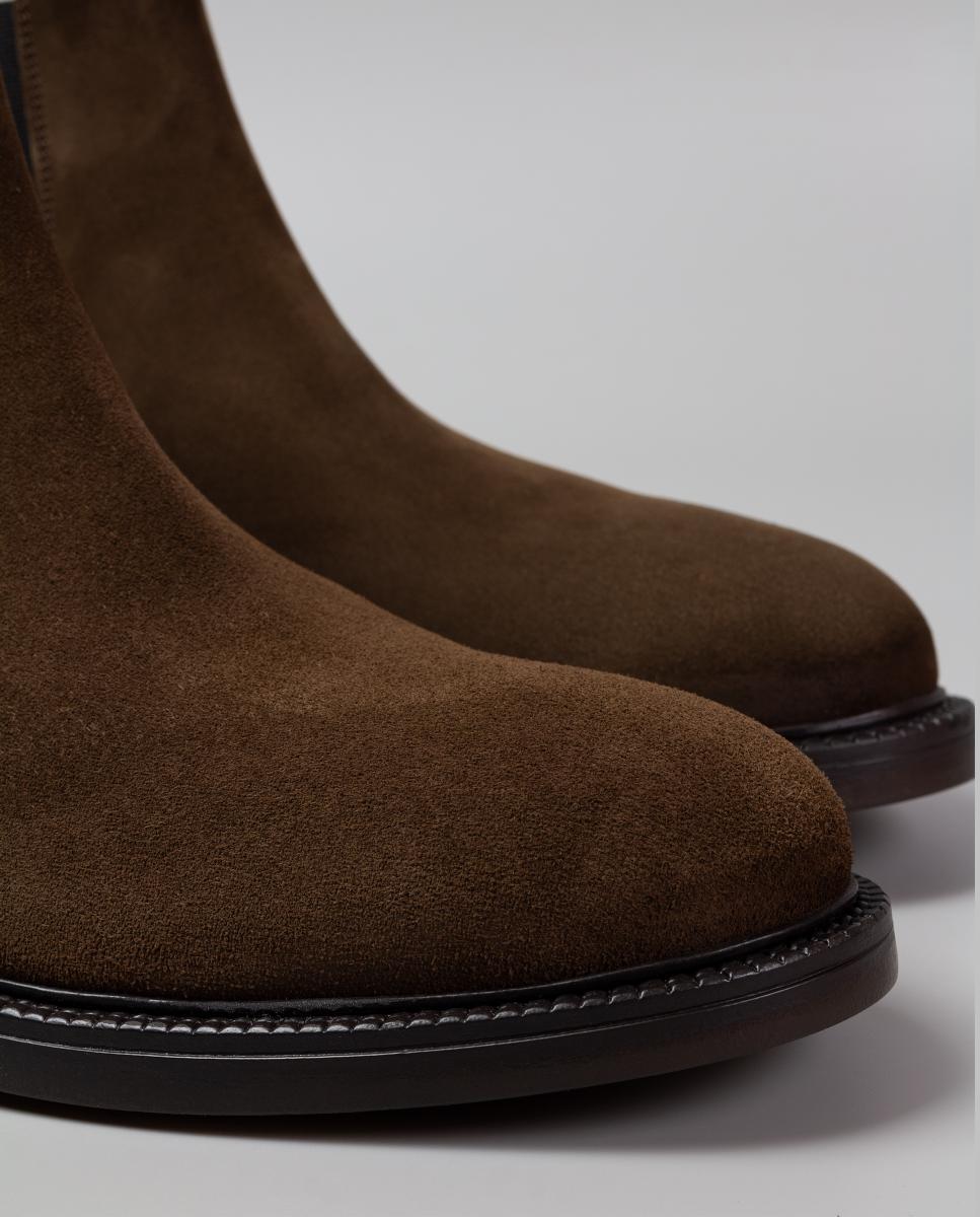Botins chelsea pele homem piso borracha Castanho-7