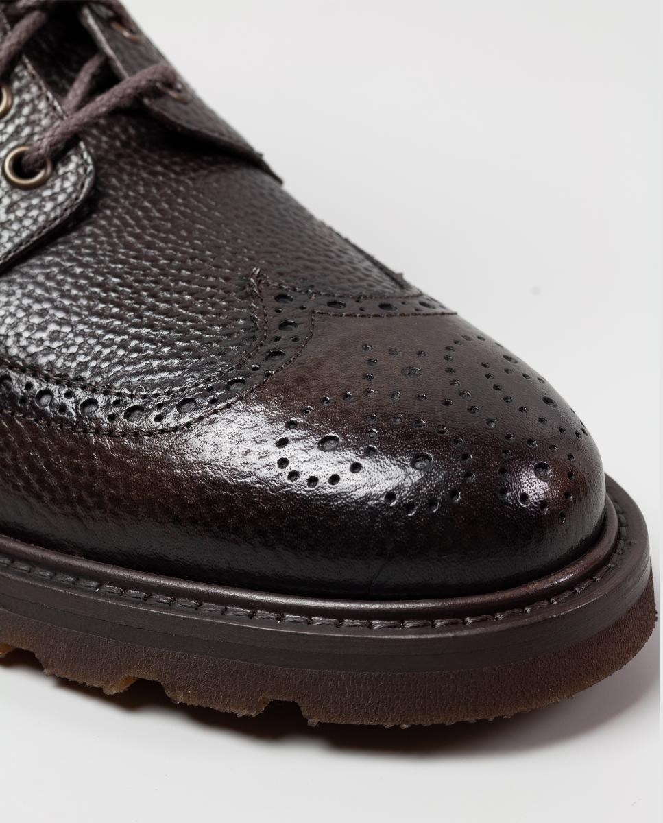 Botins atacadores pele homem piso borracha Castanho-chocolate-7