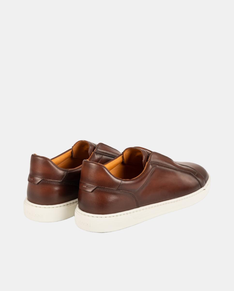 Sapatilhas Slip On em Pele Pg Nitro Castanho-claro-3