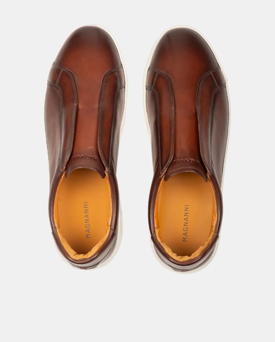 Sapatilhas Slip On em Pele Pg Nitro Castanho-claro-4