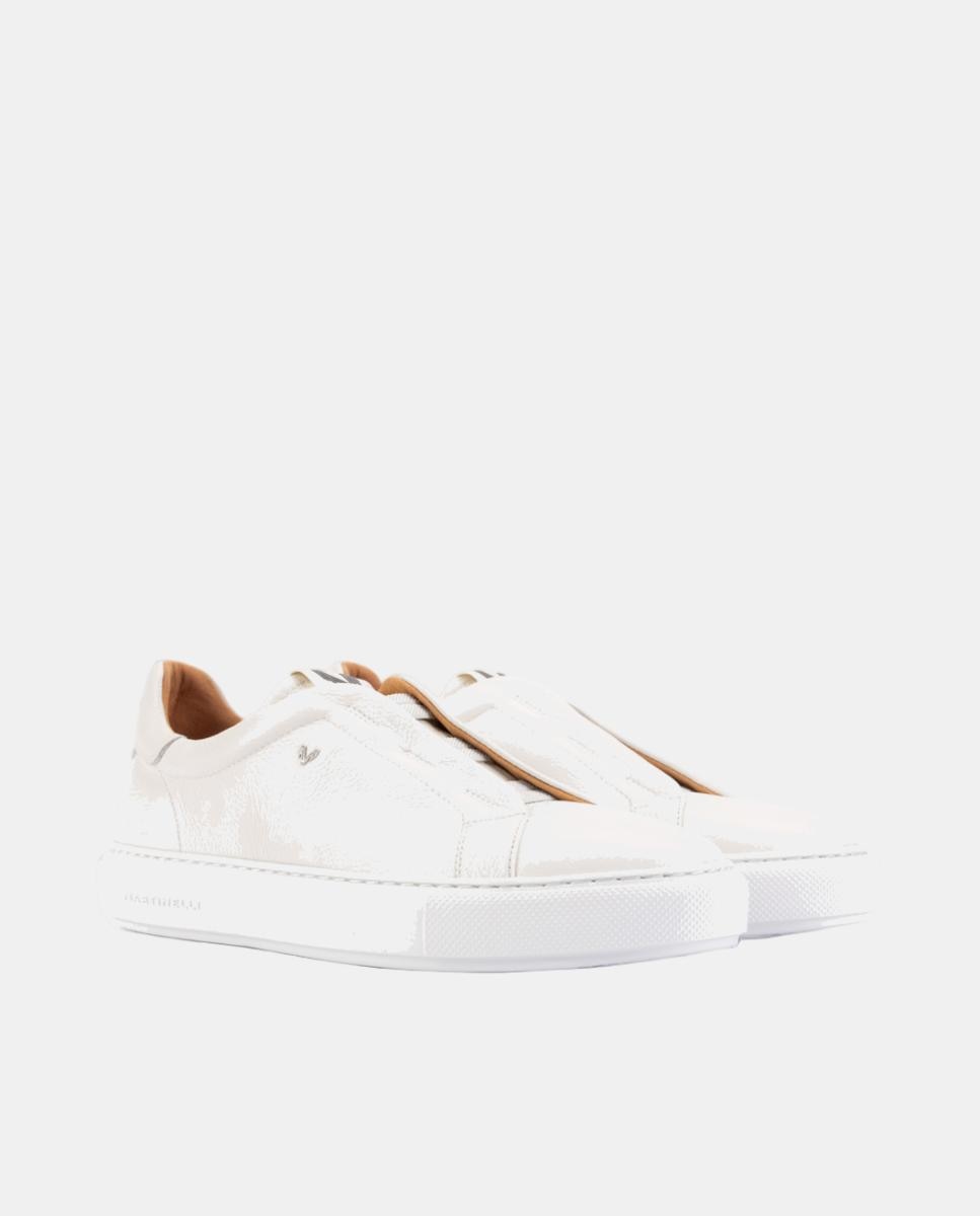 Sapatilhas com Elásticos Branco Osso-7