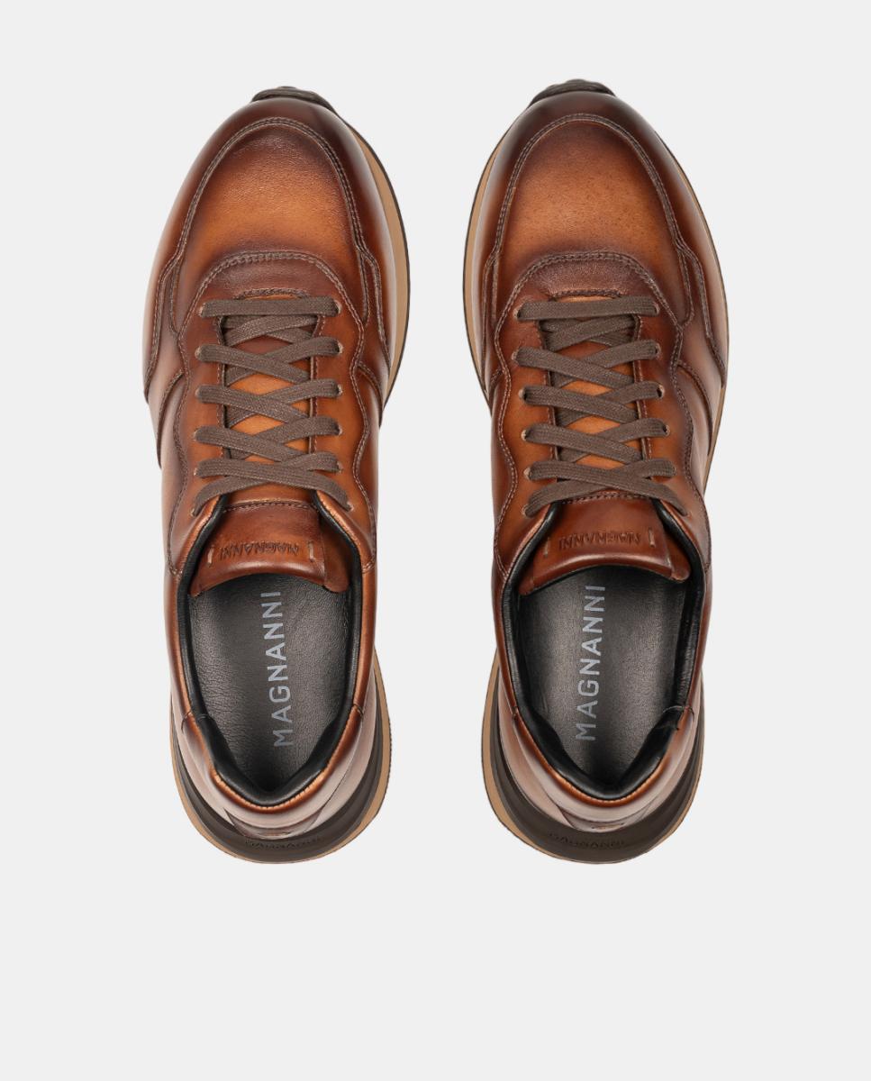 Sapatilhas de Running em Pele PG Notka Castanho-4
