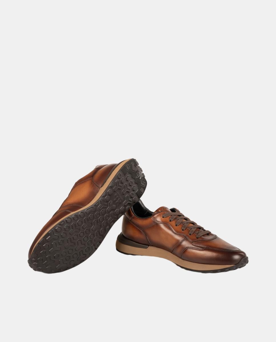 Sapatilhas de Running em Pele PG Notka Castanho-5