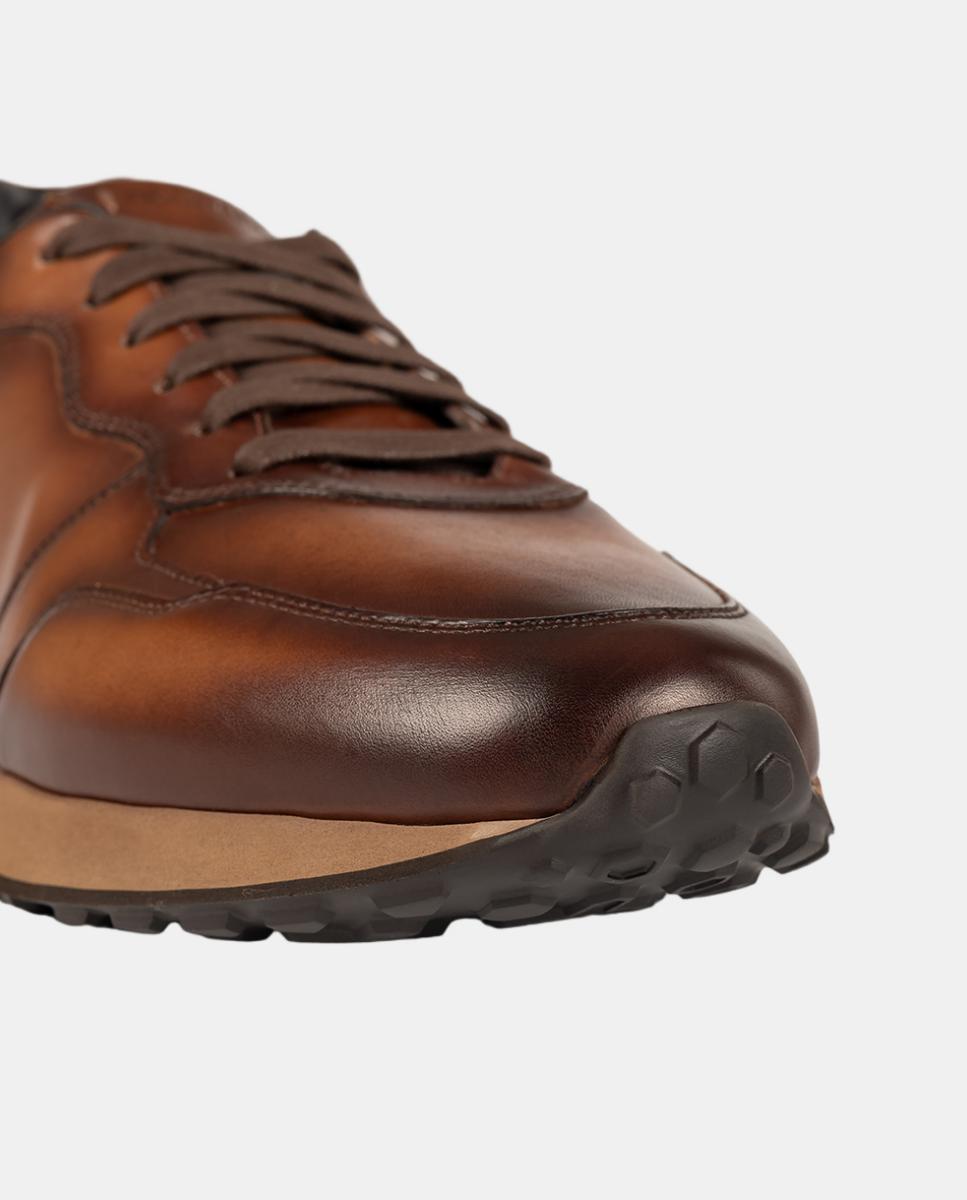 Sapatilhas de Running em Pele PG Notka Castanho-6