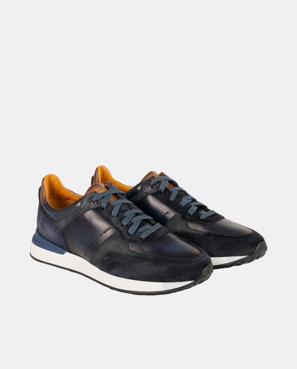 Sapatilhas de Running de Atacadores em Pele PG Grafton Azul-escuro-2