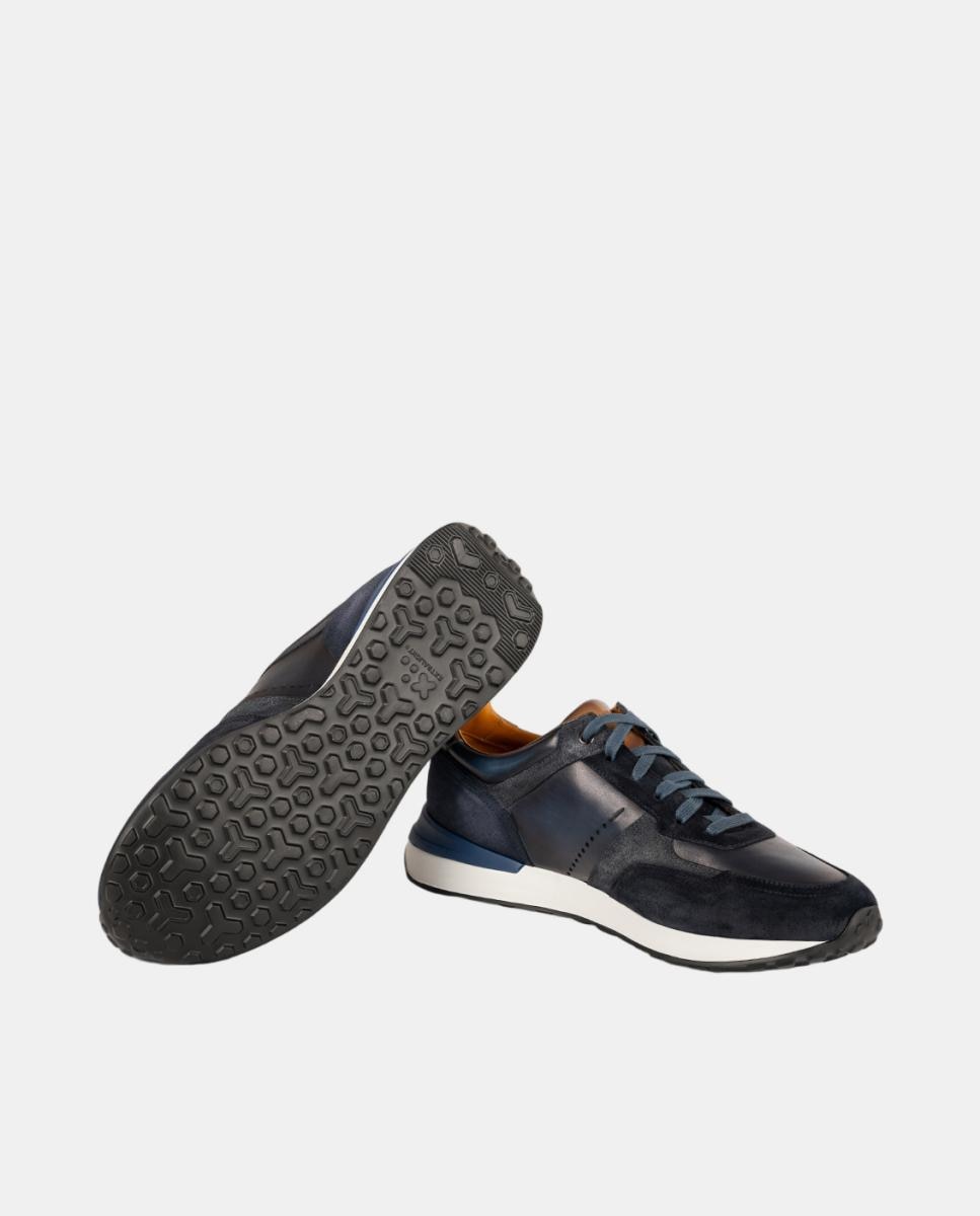 Sapatilhas de Running de Atacadores em Pele PG Grafton Azul-escuro-5