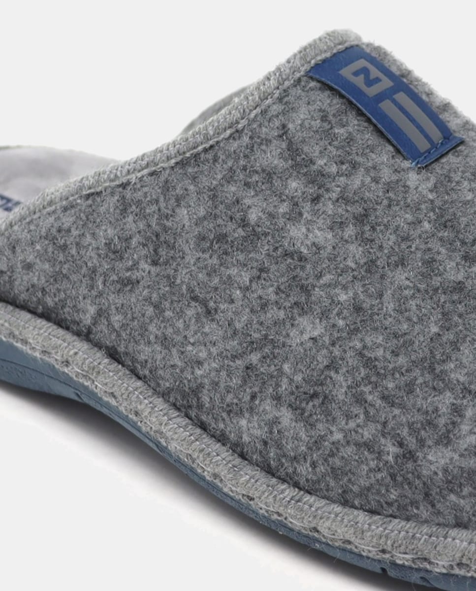 Chinelos de Quarto Lisos de Pano - Cinzento Cinzento-5