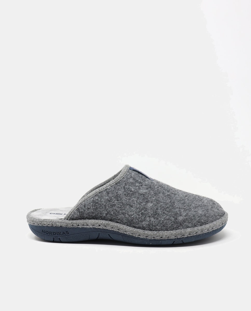 Chinelos de Quarto Lisos de Pano - Cinzento Cinzento-8
