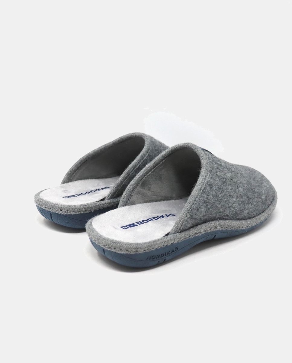 Chinelos de Quarto Lisos de Pano - Cinzento Cinzento-10