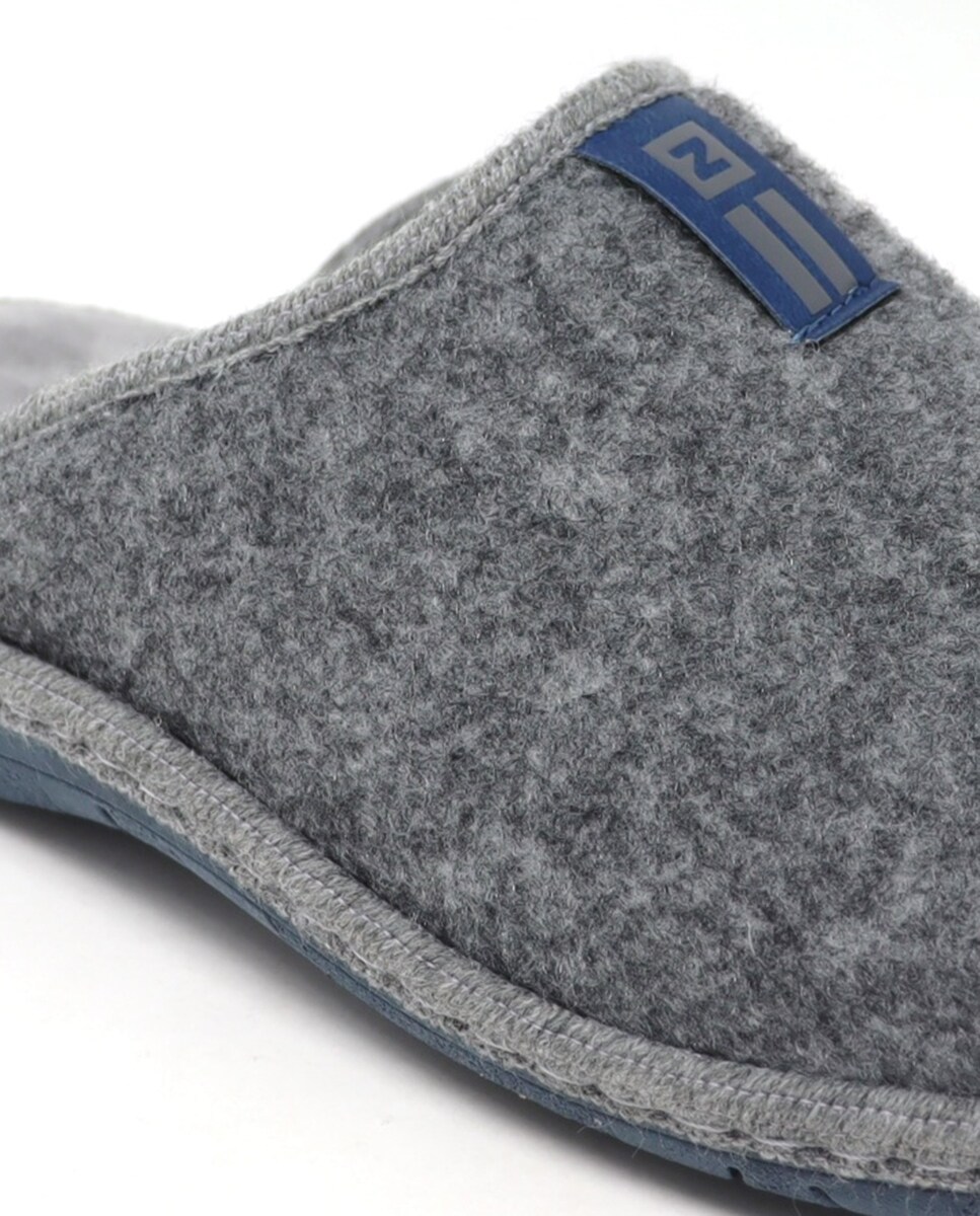 Chinelos de Quarto Lisos de Pano - Cinzento Cinzento-12
