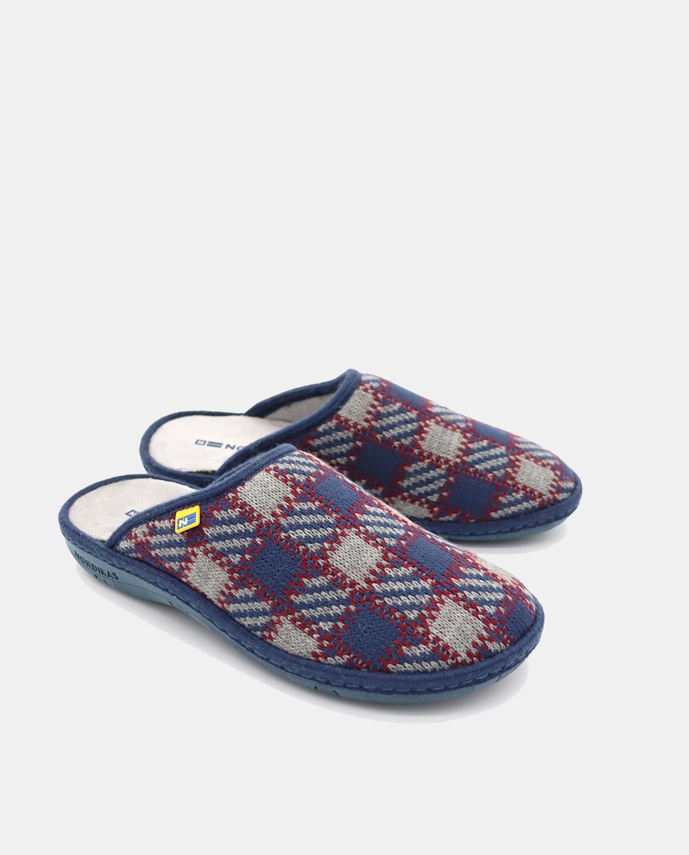Zapatilla de hombre abierta en tejido - Nordikas - Azul Azul-2
