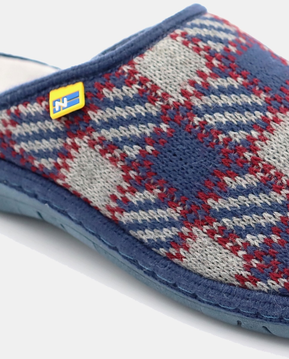 Zapatilla de hombre abierta en tejido - Nordikas - Azul Azul-5