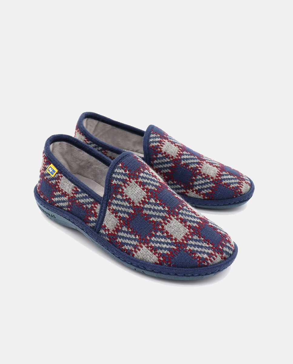 Pantufas em Tecido Azul-2