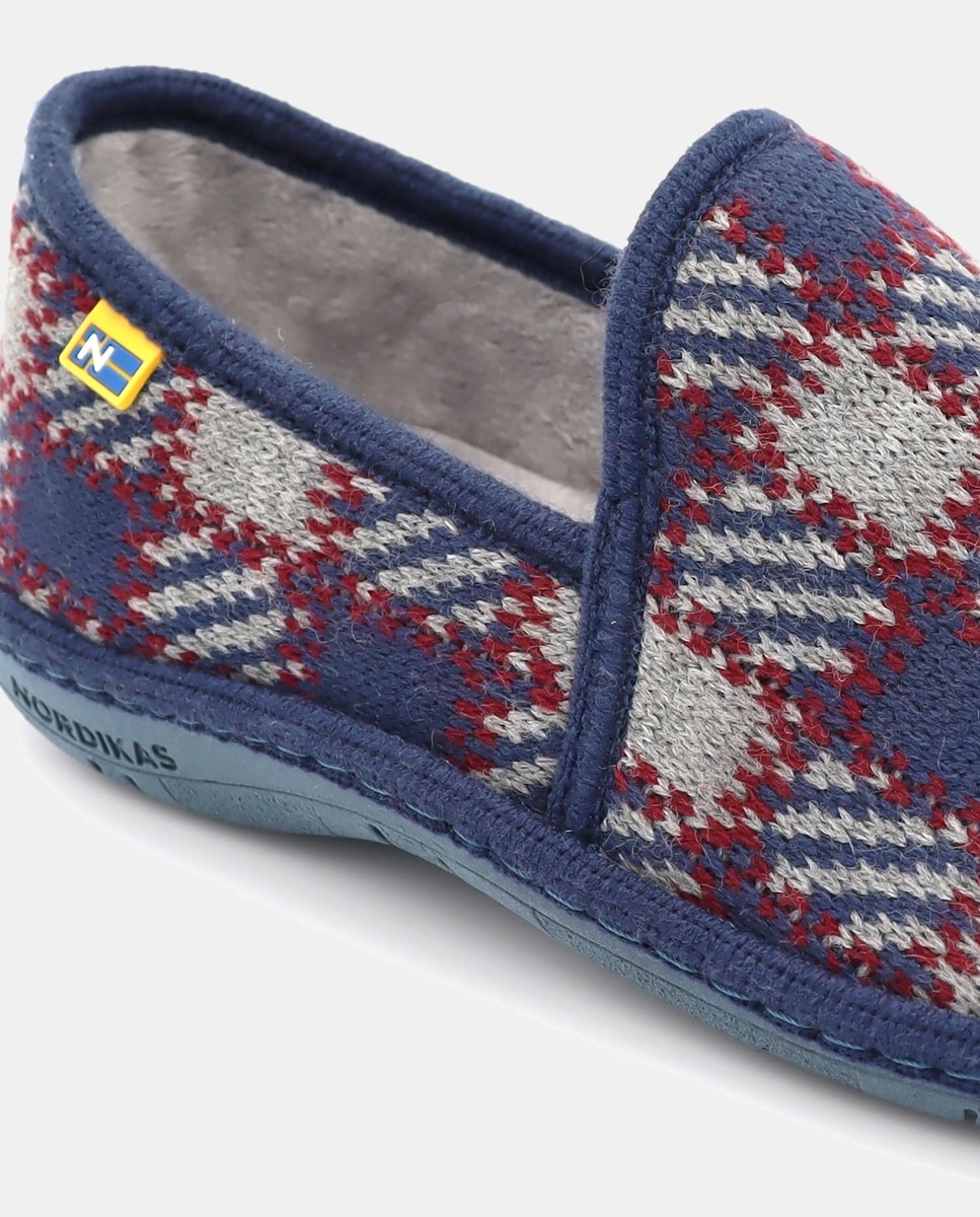 Pantufas em Tecido Azul-5
