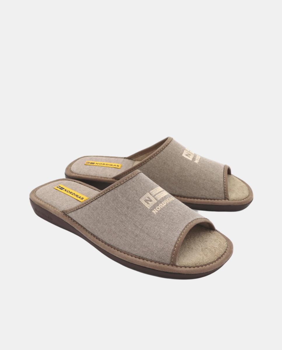 Pantufas de Casa Abertas Castanho-3