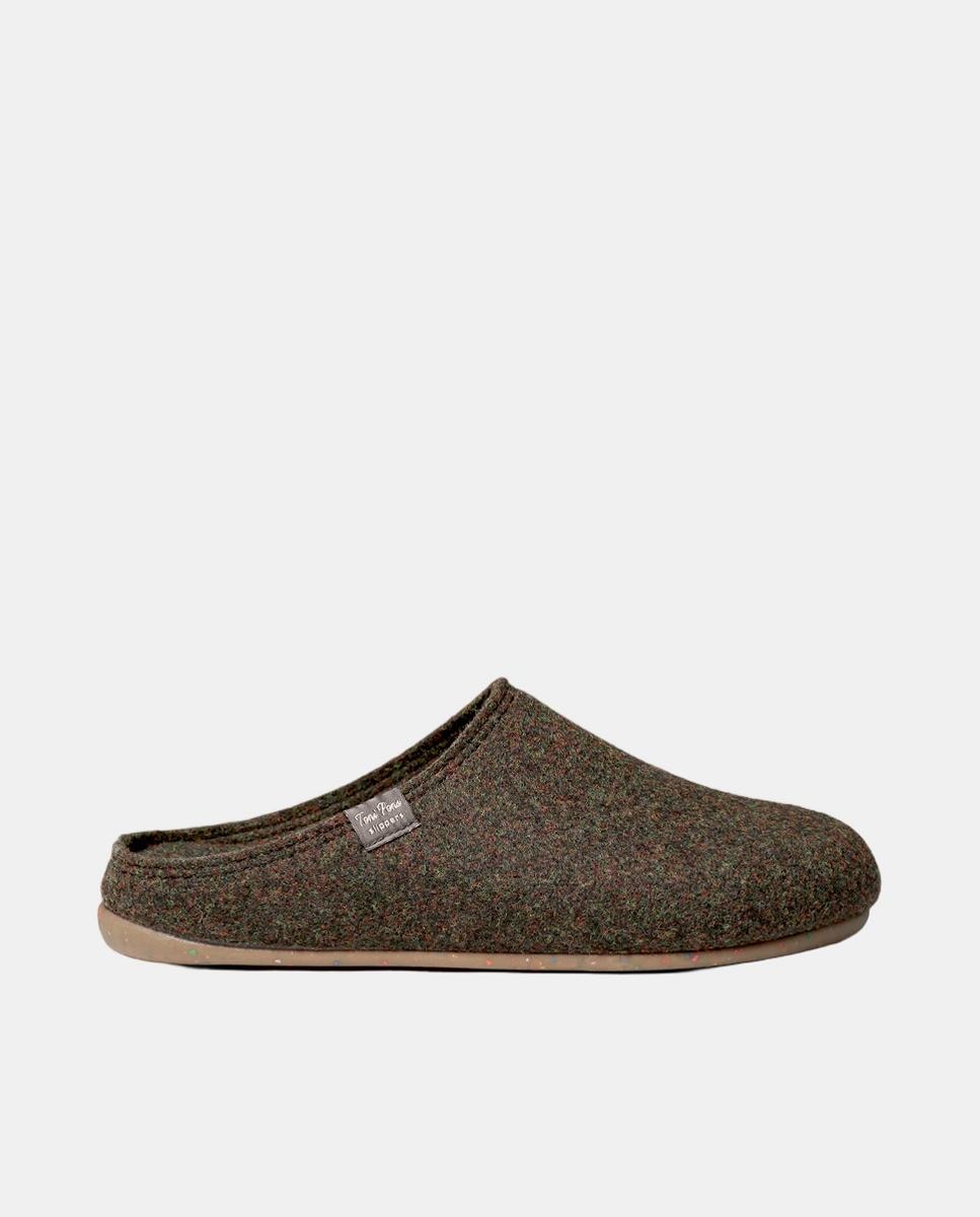 Zapatillas de casa Neo de hombre en fieltro reciclado, suela antideslizante y plantilla extraible - Toni Pons - Marrón oscuro Marrón oscuro-1