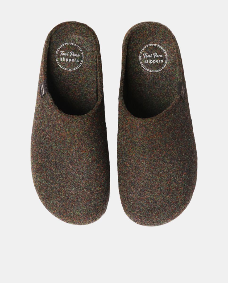 Zapatillas de casa Neo de hombre en fieltro reciclado, suela antideslizante y plantilla extraible - Toni Pons - Marrón oscuro Marrón oscuro-2