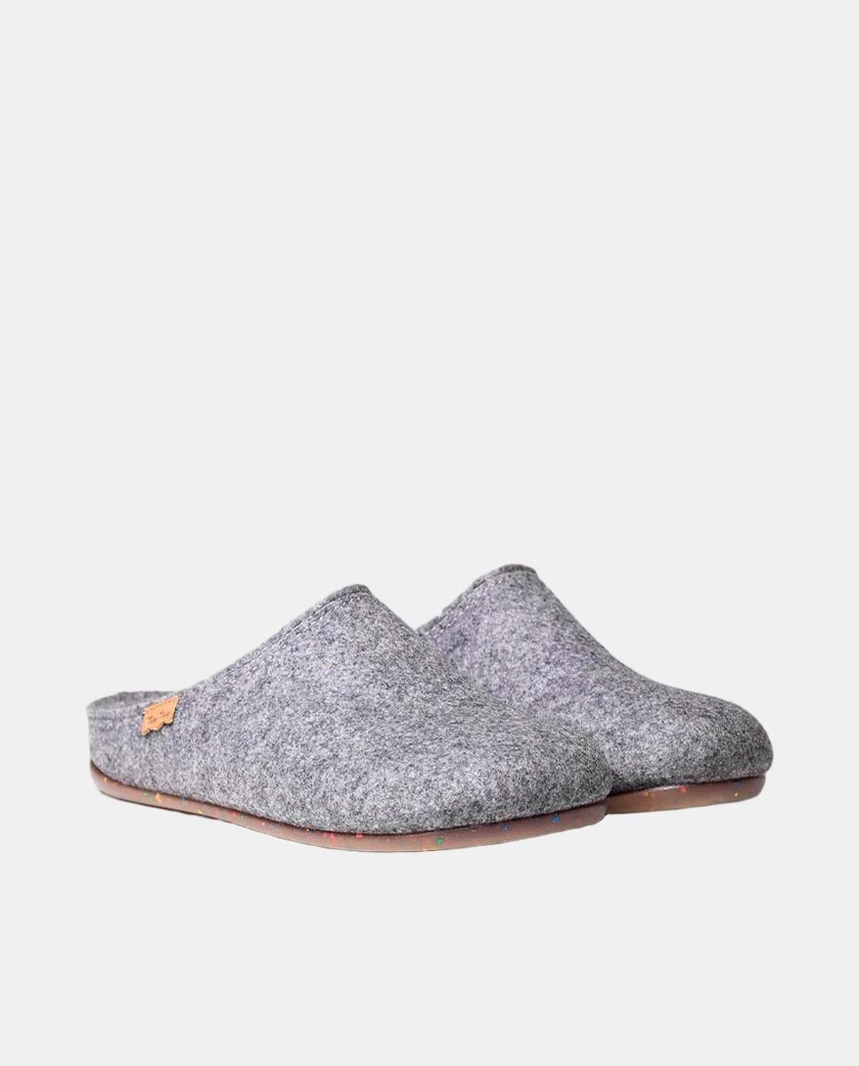 Pantufas Neo com Sola Antiderrapante, Palmilha Amovível e em Feltro Reciclado Cinzentos-2