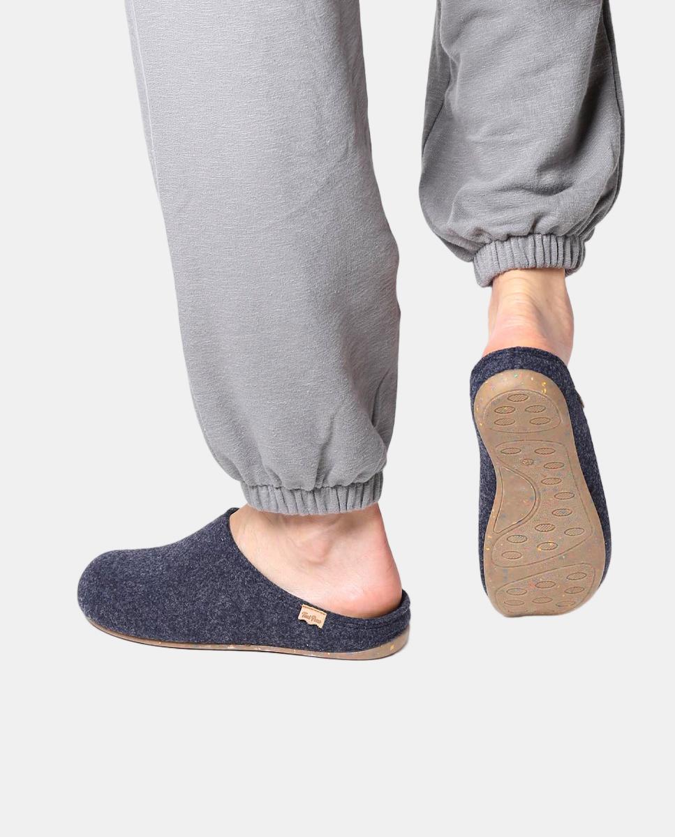 Pantufas Neo com Sola Antiderrapante, Palmilha Amovível e em Feltro Reciclado Azul-escuro-4