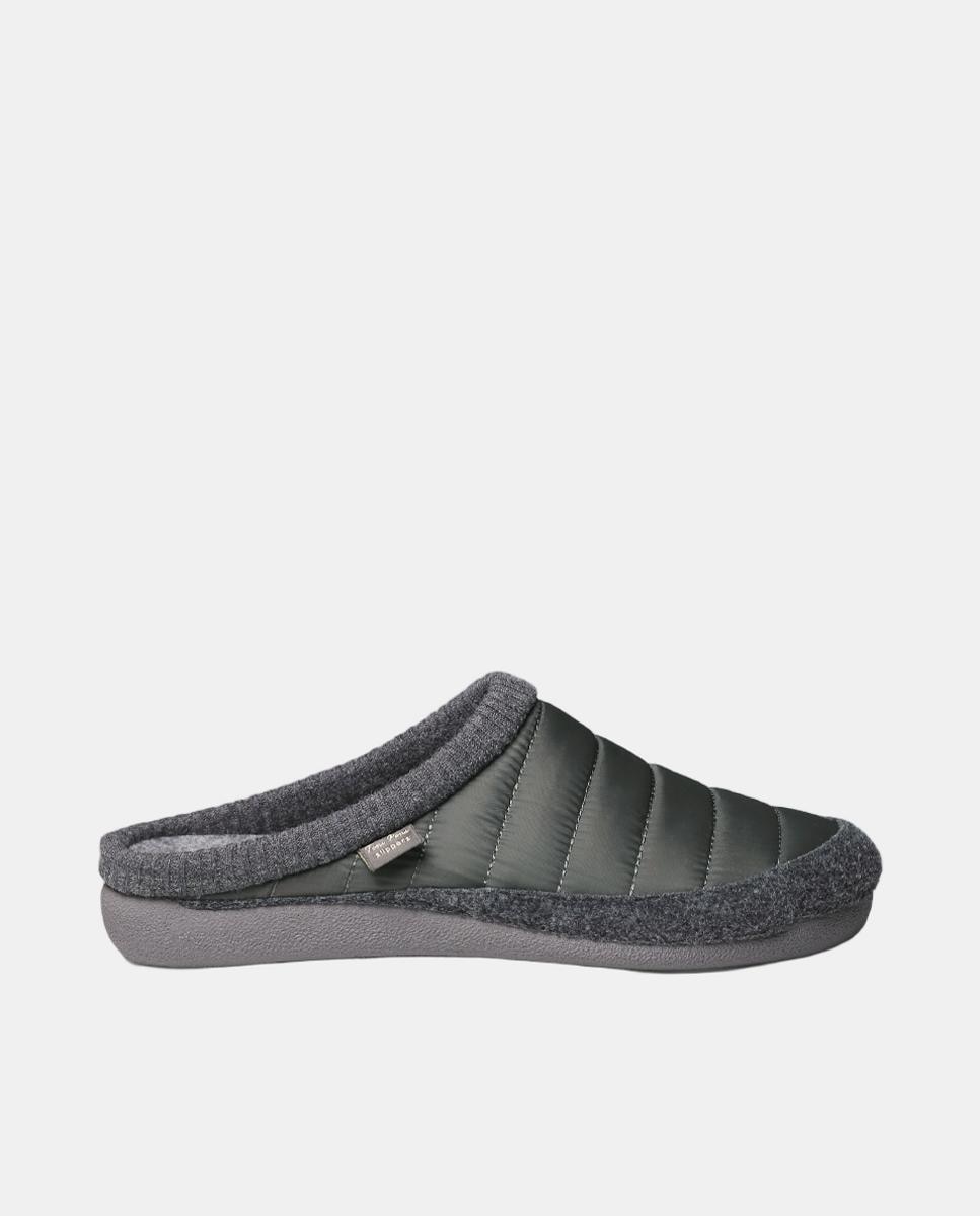 Pantufas Nix com Sola Antiderrapante, Palmilha Amovível e em Combinação de Feltro e Têxtil Verde-1