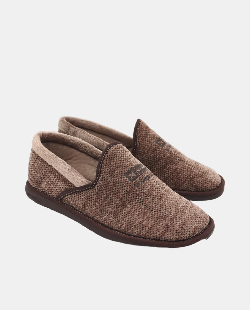 Pantufas em Tecido Tipo Chenille Castanho taupe-2