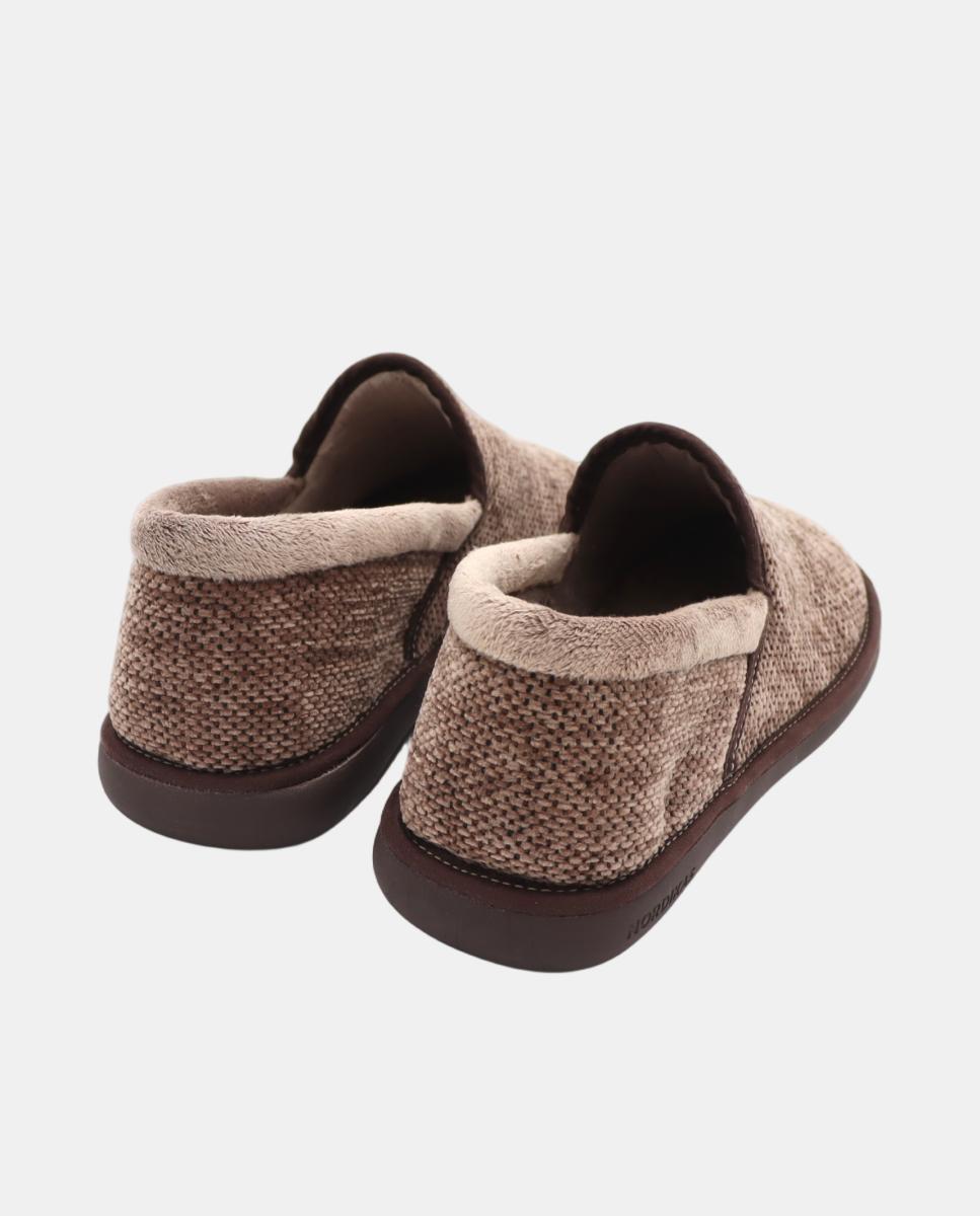 Pantufas em Tecido Tipo Chenille Castanho taupe-3