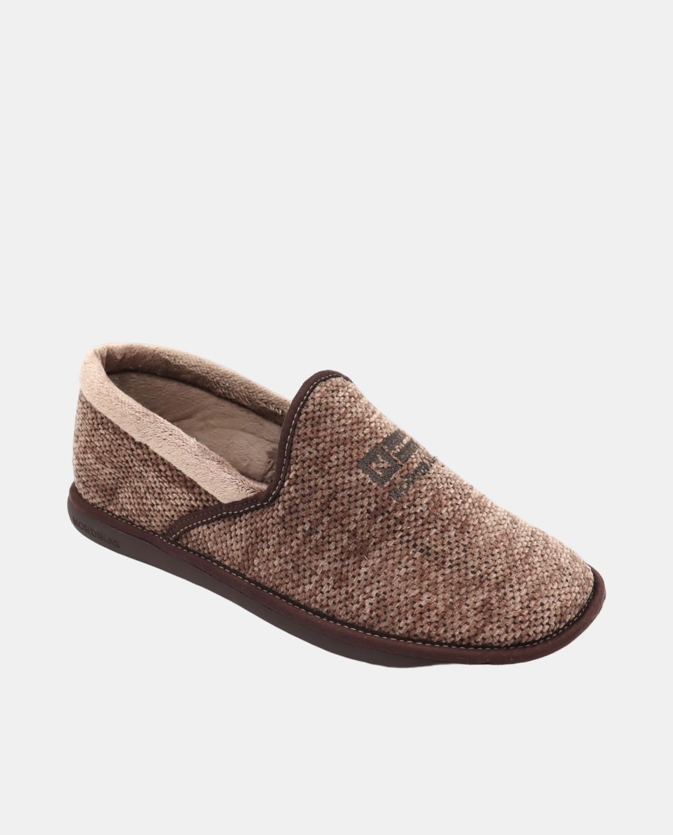 Pantufas em Tecido Tipo Chenille Castanho taupe-5